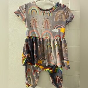 Ready Ser Romper Twirl 6-12M Rainbows Design